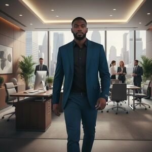 Kenneth Cole Techni Cole Navy Blue Slim Fit Suit Coat 40S Mens Wedding Business